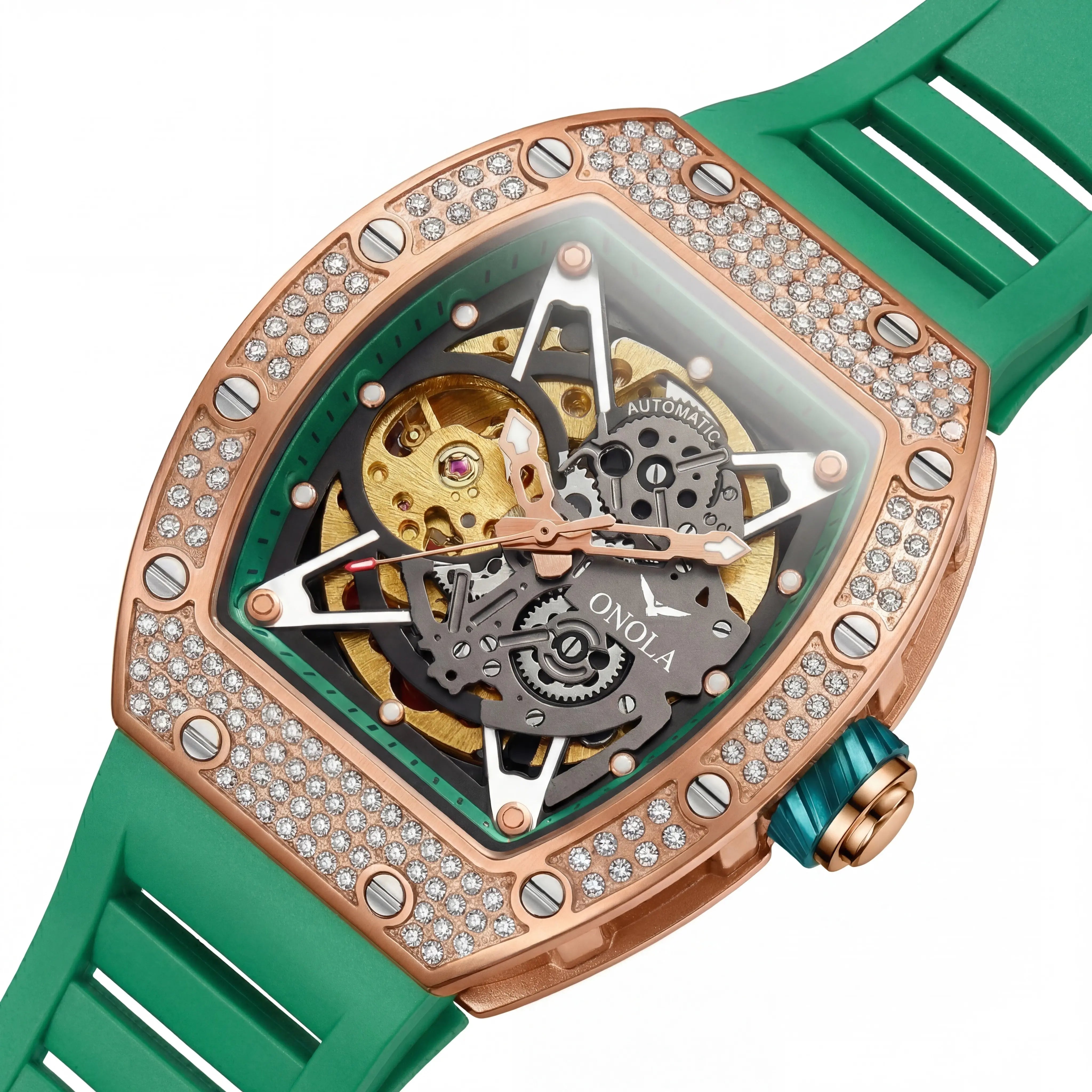 Raxton Blizzard Luxe | Rose Gold Emerald Skeleton